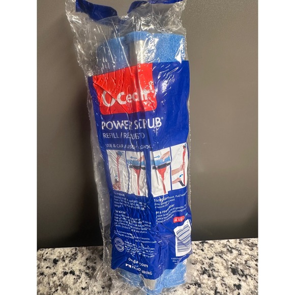 O Cedar Power Scrub Refill Replacement Microfiber Mop Head Blue White. Open - Picture 3 of 3